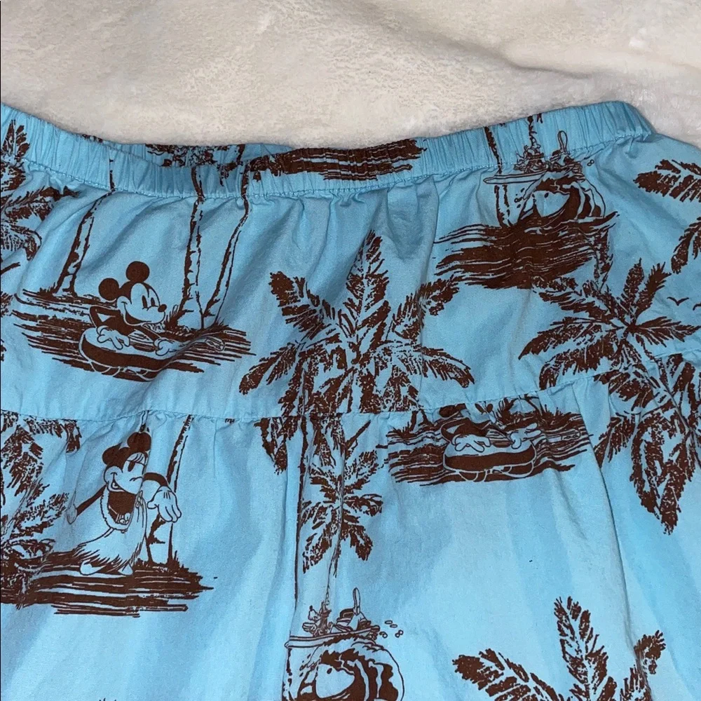 Women’s size M Disney Tiki Kingdom blue & brown cotton maxi skirt - Picture 3 of 6